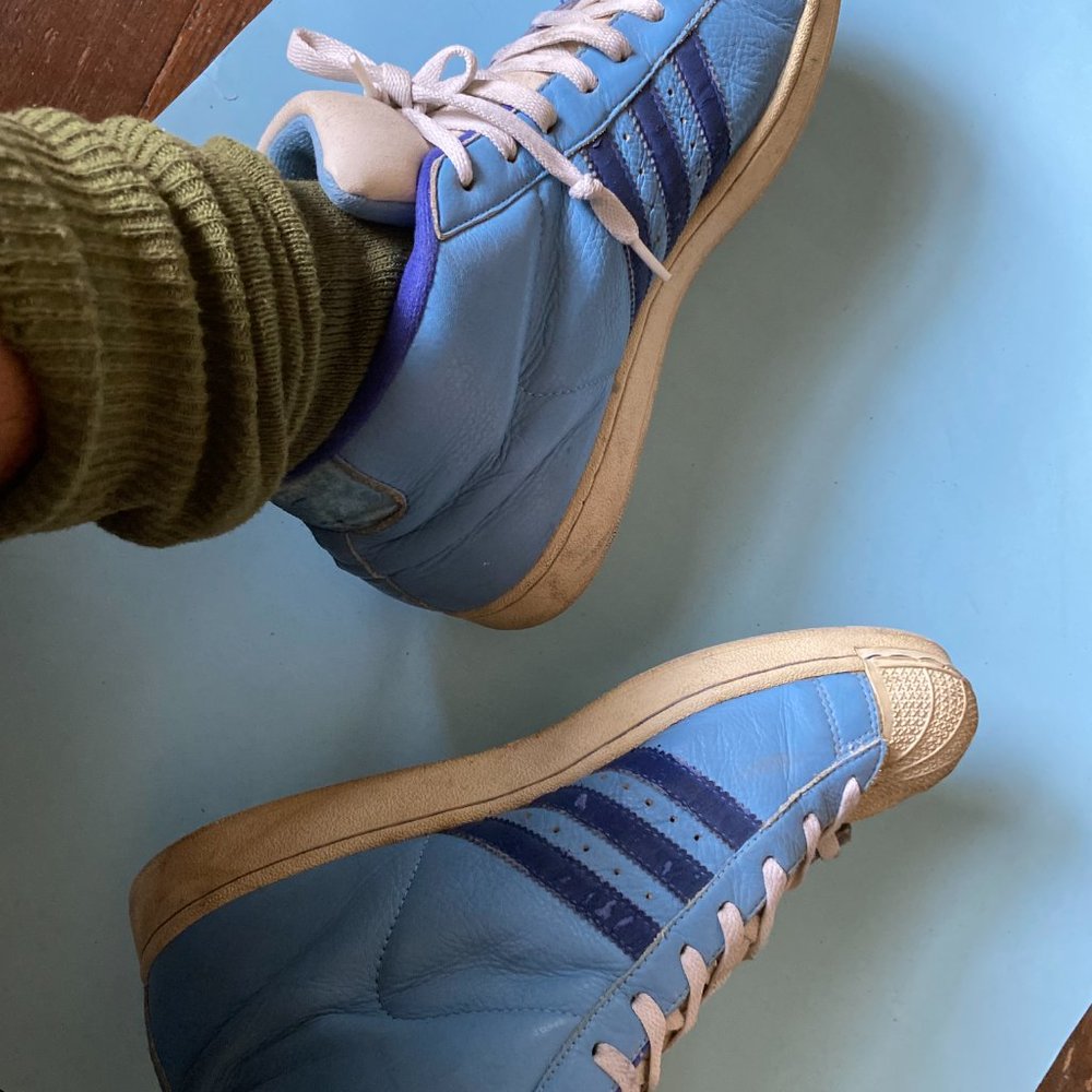 ADIDAS blue and bluer  hightops